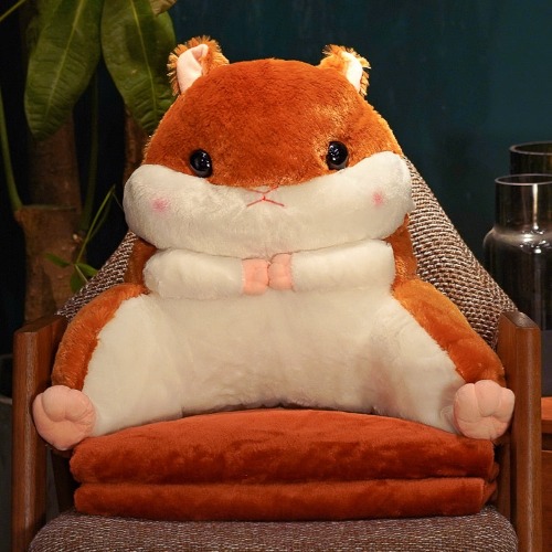 Hammy Plushie/Back Cushion (with Blanket + Hand Warmer) - Large: blanket + hand warmer (40% OFF) / Rust