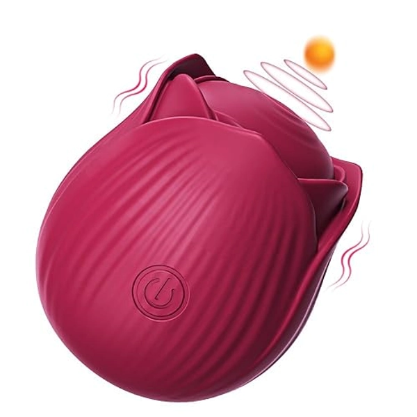 Rose Sex Toy Clitoral Vibrator- 7 Tapping &Vibrating Modes for Enhanced Clitoral Nipple Stimulator, Adult Women Couples Sex Toys, Mini Vibrators Suckers for Woman Pleasure (Red)