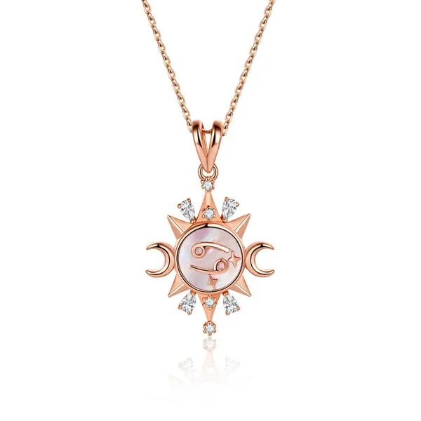 Celestial Horoscope Pendant - Cancer - Rose Gold
