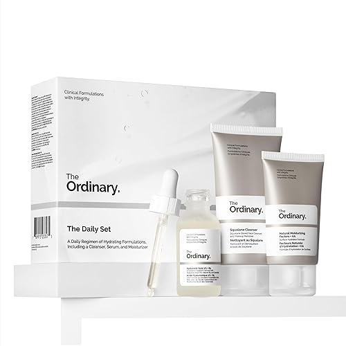 The Ordinary The Daily Set, Daily Skincare Routine with Squalane Cleanser, Hyaluronic Acid 2% + B5, and Natural Moisturizing Factors + HA