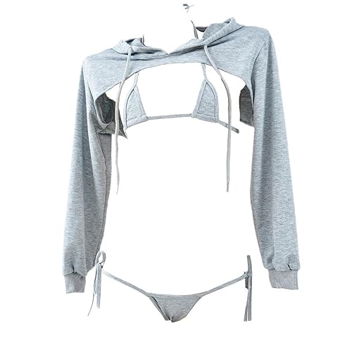 QNCLO Women's sexy cosplay tight fitting anime cute jumpsuit anime Japanese cute lingerie with hat anchor performance suit - Grey