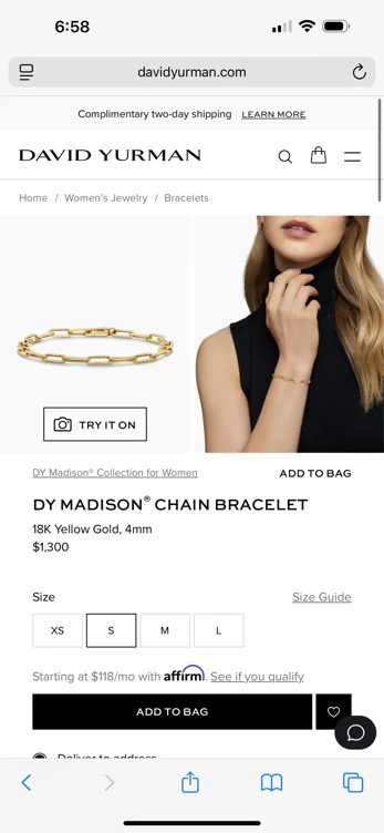 DY MADISON CHAIN BRACELET 