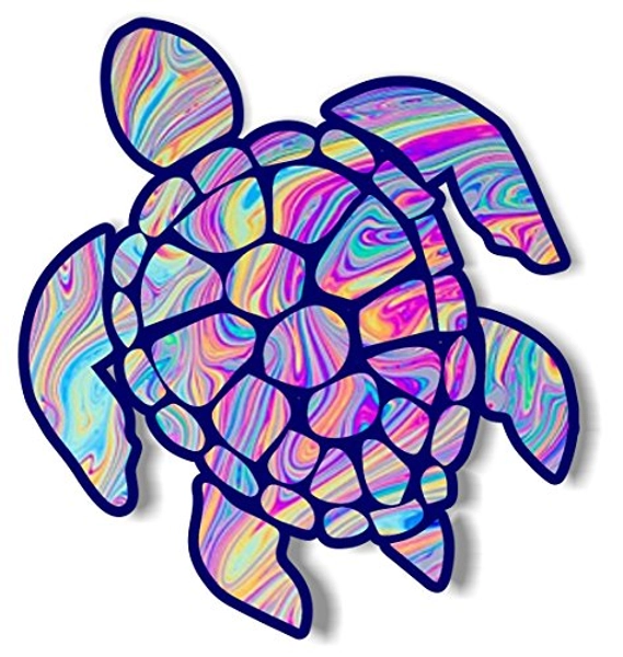 Vinyl Junkie Graphics Sea Turtle Decal/Sticker (Tye dye)