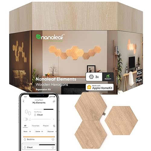 Nanoleaf Elements Wood Look Hexagons Expansion Pack (3 Panels)