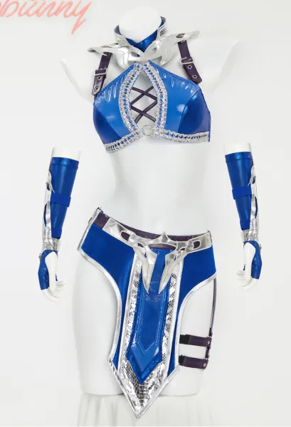 Kitana Derivative Sexy Lingerie Costume Hollow Top and Skirt with Mask