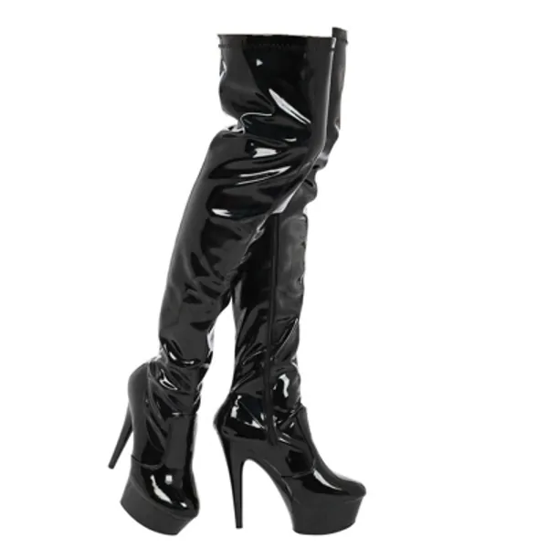 Womens Ladies Sexy Thigh HIGH Kinky Fetish Over The Knee Platform Stiletto Heel Side Zip Boots Size 3 4 5 6 7 8 9 10