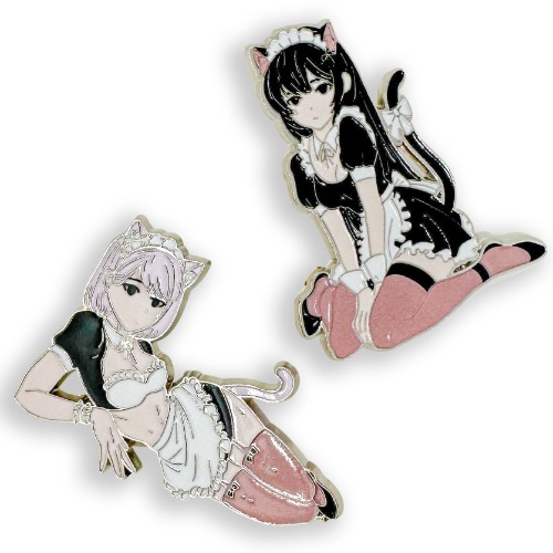 Neko Maids Enamel Pins 2 Pack