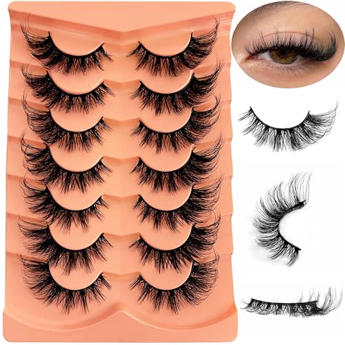 Yasnai Cat Eye Lashes False Eyelashes Volume Lashes Wispy Fake Lashes Natural Eyelashes 7 Pairs Pack 9D - Cat Eye Classics
