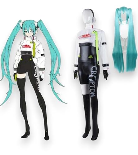 Cosplay Life Hatsune Racer Miku Costume - Full Set Outfit Includes Wig - Halloween Anime Convention For Unisex Adult - Medium