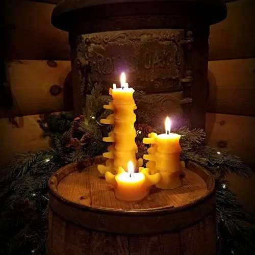 Beeswax Human Spine Candles, (Smaller Set of 3) + Shipping