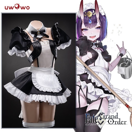 【In Stock】UWOWO Game Fate Grand Order/FGO Maid Uniform Shuten Douji Cosplay Costume Girls Cute Dress | XL