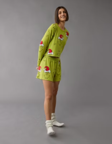 AE Grinch Plush PJ Set