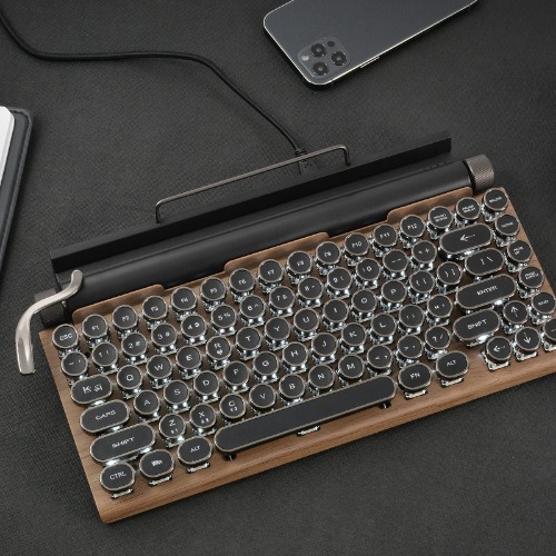 Retro Typewriter Keyboard | Walnut