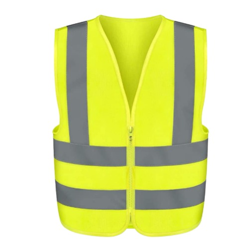NEIKO High Visibility Safety Vest with Reflective Strips | Neon Yellow Color | Zipper Front | High Visibility and Safety - Large Vest