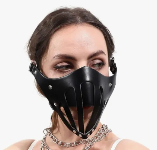 Women Leather Masks Bunny Mask Leather Cat Rabbit Mask Masquerade Party Half Face Mask for Cosplay Costume Accessory