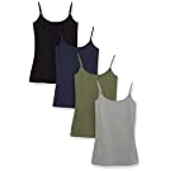 Amazon Essentials Women's Slim-Fit Camisole, Pack of 4