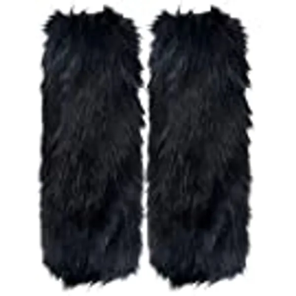 Zecmos Leg Warmers Women Faux Fur Fuzzy Long Boots Shoes Cuff Cover Warm Furry Costume