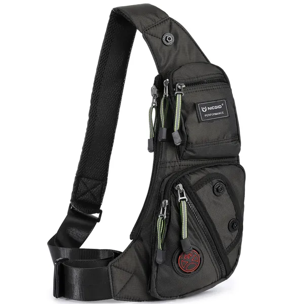 Nicgid Sling Bag Chest Shoulder Backpack Fanny Pack Crossbody Bags for Men - Black
