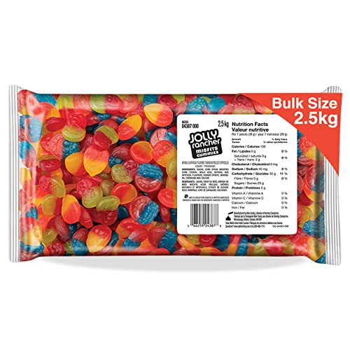 JOLLY RANCHER Misfits Gummy Candy, Assorted Candy Gummies to Share, Bulk Bag, 2.5kg Snack Sized Assorted Candy - Online Exclusive - 2.5 kg (Pack of 1) - Gummies