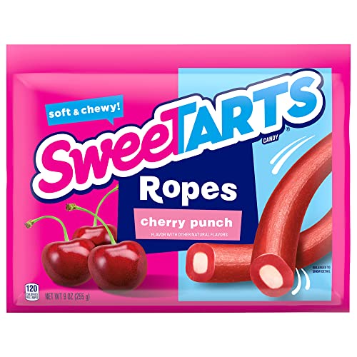Sweetarts Tangy Candy Soft & Chewy Ropes Cherry Punch Flavour 15 Ropes 9 oz Bag