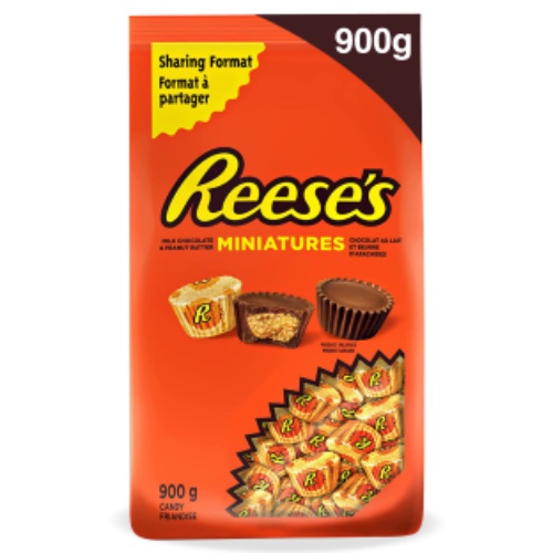 REESE'S Bulk Chocolate - Chocolate Candy Peanut Butter Cups Minis, Individually Wrapped Candy For Sharing, 900g - Chocolate