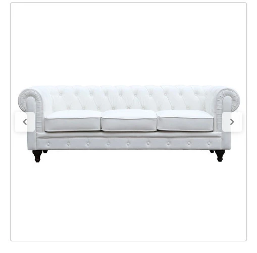 White faux leather sofa (by Leroy Merlin)