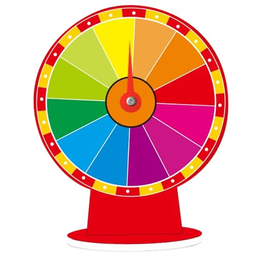 Hemore Prix Wheel, 11,8 Pouces DIY Writable Spinning Wheel for Prix, Spin The Wheel Game with Stand, Coloful Lucky Roulette Wheel for Carnival Party Pub Fortune Game