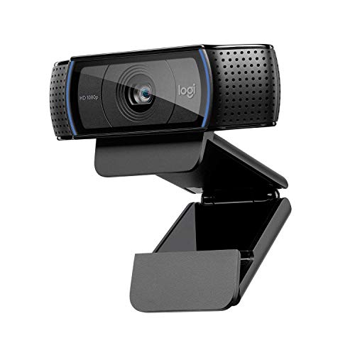 Logitech Webcam C920 HD Pro, Appels et Enregistrements Vidéo Full HD 1080p, Webcam Streaming, Deux Microphones, Petite, Agile, Réglable, PC/Mac/Portable/Tablette/Chromebook - Noir - Webcam