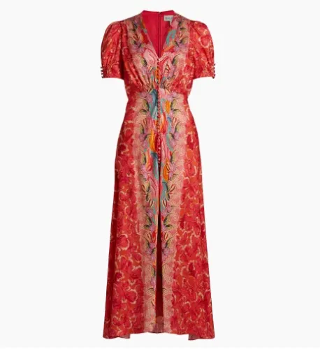Saloni | Lea Floral Silk Shirtdress
