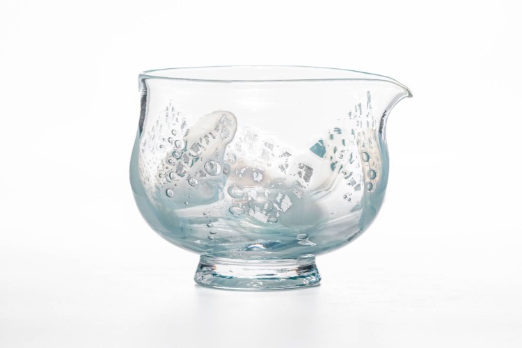 Japanese Matcha Bowl - 翠華園 Suikaen - 海 - Blue Umi Glass Pouring Chawan - 200ml | Default Title
