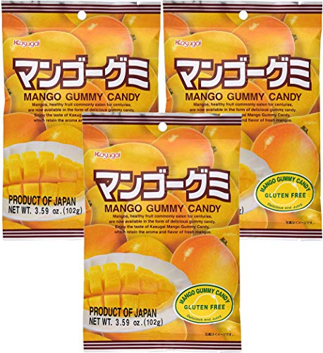 Kasugai Mango Gummy Candy 3.59oz (3 Pack) - Mango - 3.59 Ounce (Pack of 3)