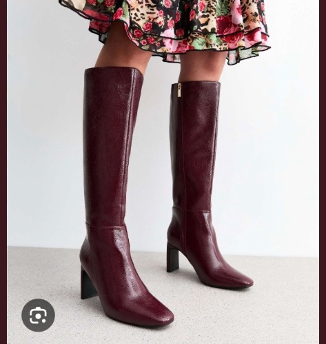Burgundy leather boots 