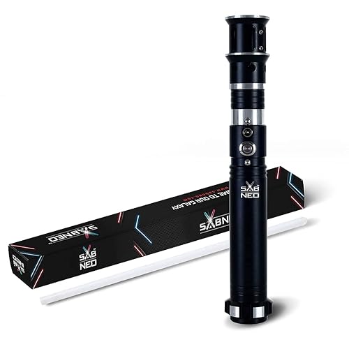 SABNEO Light Saber V7 Changeable Colors - Smooth Swing and Sound Dueling Light Sabers RGB - 10 Sound Effects - Black