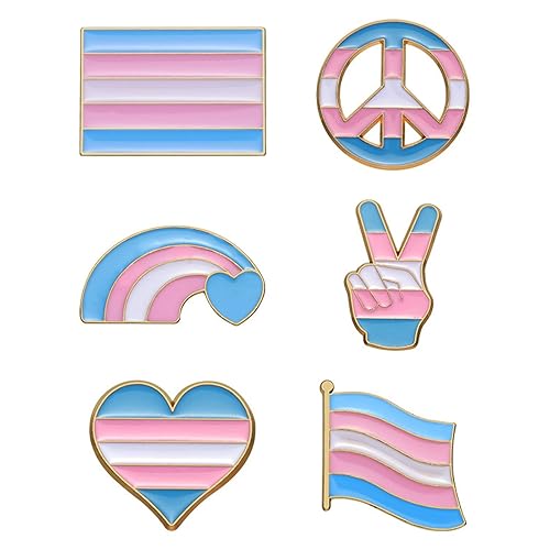 Ronglry Pride Pins Rainbow LGBTQ Pins Bulk Pride Lapel Pins Bulk Pride Flag LGBT Enamel Pin Pride Brooch Pins for Clothes Bags Hats Accessories Lesbian Bisexual Gay Pride Ally Pin Rainbow Accessories - Transgender