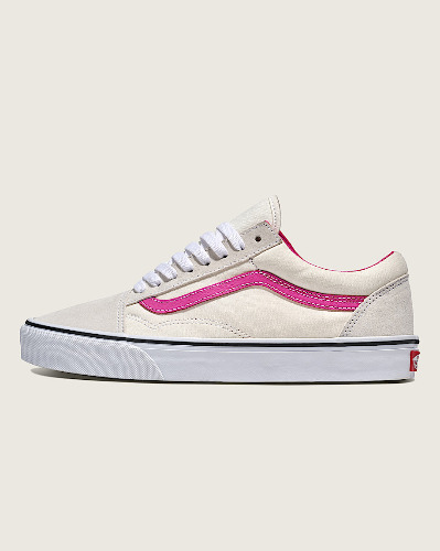 Old Skool Shoe in Cream Beige / Pink | Vans