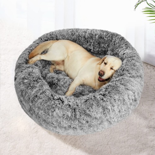 PaWz Pet Beds Dog Cat Soft Warm Kennel Round Calming Nest Cave AU Charcoal XXL - Charcoal-XXL(120cm) - Dog Calming Bed
