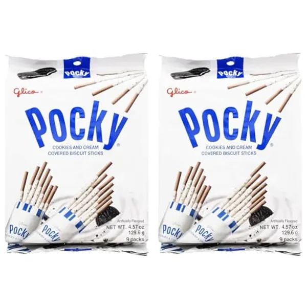 Glico Cookie And Cream Covered Cocoa Biscuit Sticks, 4.57 Ounce (Pack of 2)