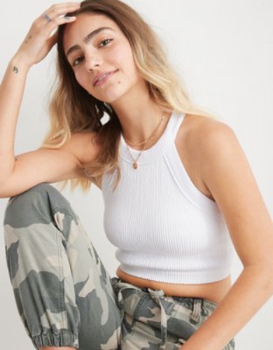 Aerie Seamless High Neck Longline Bralette