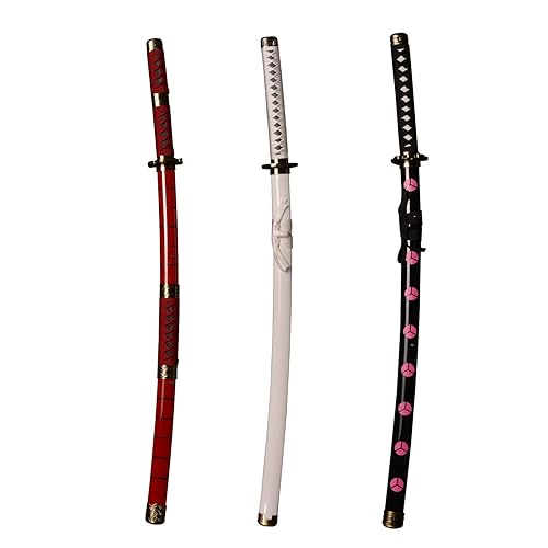 Skyward Blade Holzschwert Roronoa Zoro Katana, Anime Original Textur Samurai Schwert, Kitetsu Katana für Cosplay Kollektion Dreiteiliger Anzug