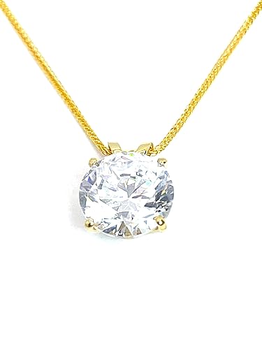 18k Luxury Necklaces for women 1.5ct Diamond Pendant Necklace 18kt SOLID GOLD jewelry for girlfrined Birthday HANDMADE Jewelry 8mm Solitaire Necklace Gold Valentine Present Bday gift for her 18inch