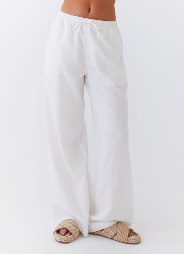 Fresh Face Linen Pants - White | White / US 4