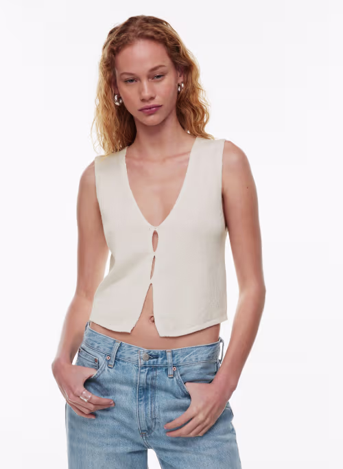 basque sweater vest | light birch / S