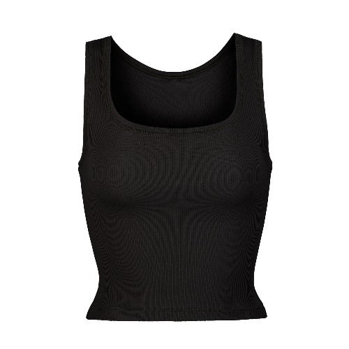 COTTON RIB TANK | SOOT / S