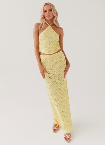 Amanza Knit Maxi Skirt - Lemon | Lemon / S-M