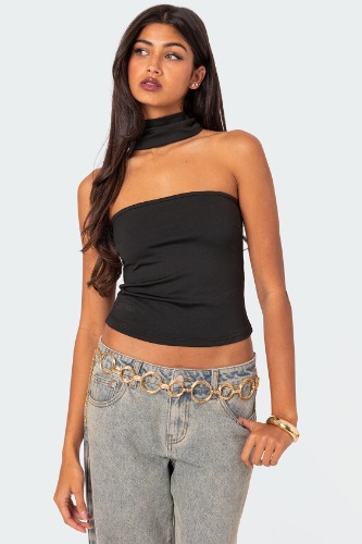 Alyssia Choker Top | BLACK / S