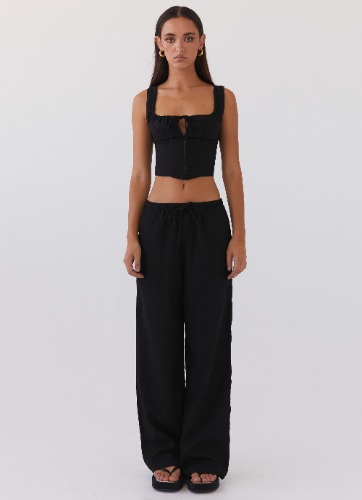 Fresh Face Linen Pants - Black | Black / US 4