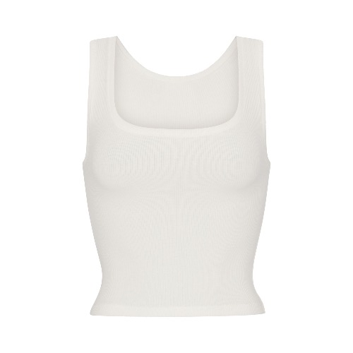 COTTON RIB TANK | MARBLE / S