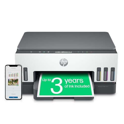 HP 28B54A Smart Tank 7005 Wireless All-in-One, Cartridge Free Ink Tank Printer, up to 3 Years of Ink Included, Mobile Print, Mobile Fax, Scan & Copy, Grey, White - HP SmartTank 7005