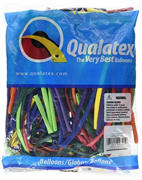 Qualatex 99321 260QCARNIVAL AST 100CT Modelling or Twisting Balloons