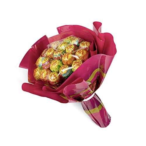 Chupa Chups Lutscher Blumenstrauss, Lollipop-Strauss mit 19 Lollis in sechs Sorten, Geschenk-Idee für Geburtstag, Jahrestag, Valentinstag & Muttertag